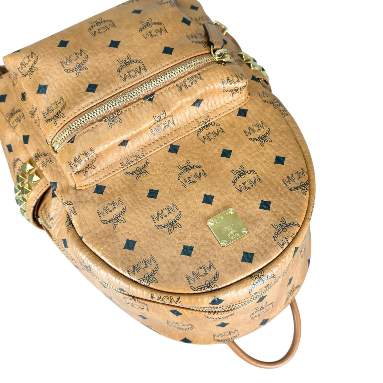 美品 MCM エムシーエム スターク サイドスタッズ ヴィセトス 