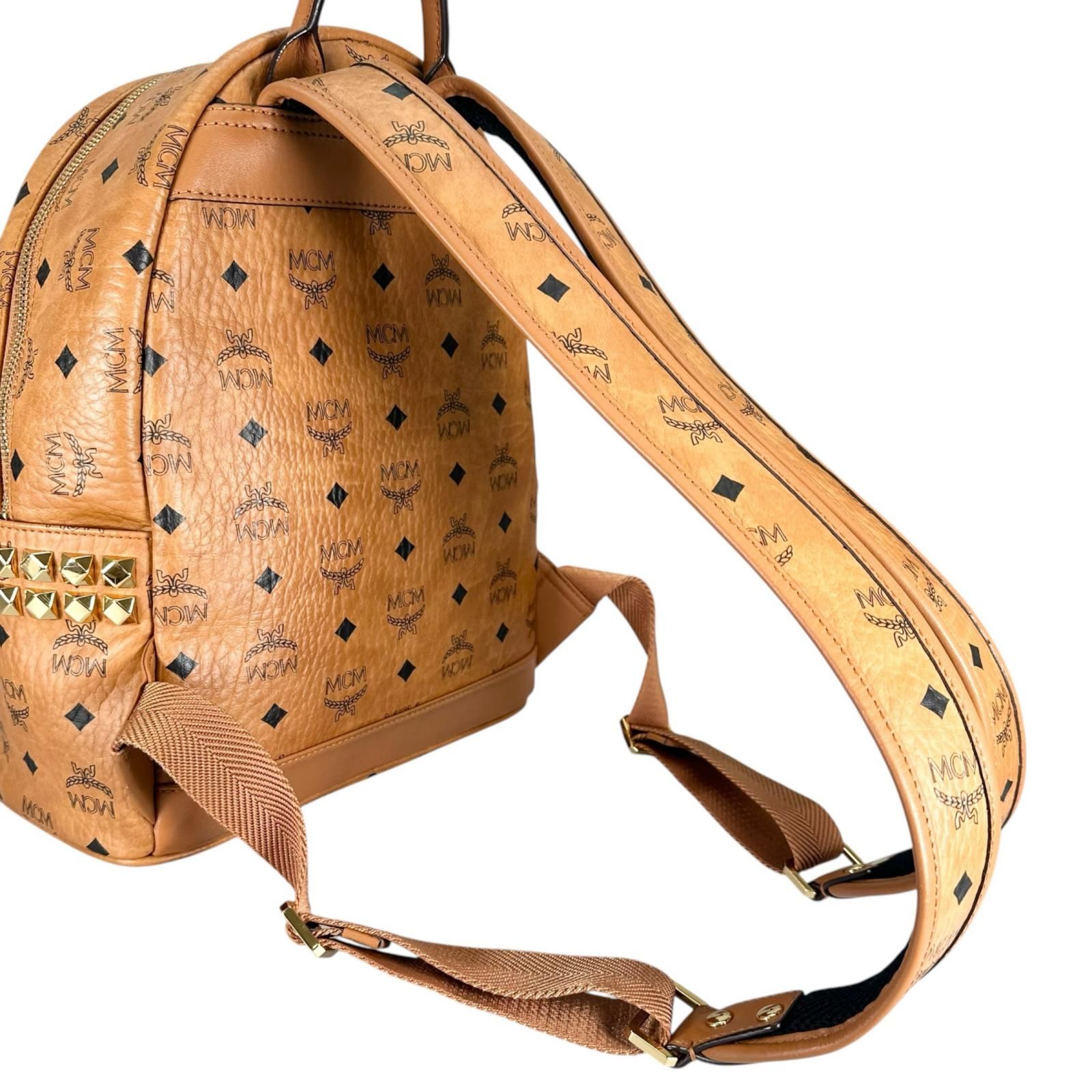 美品 MCM エムシーエム スターク サイドスタッズ ヴィセトス 