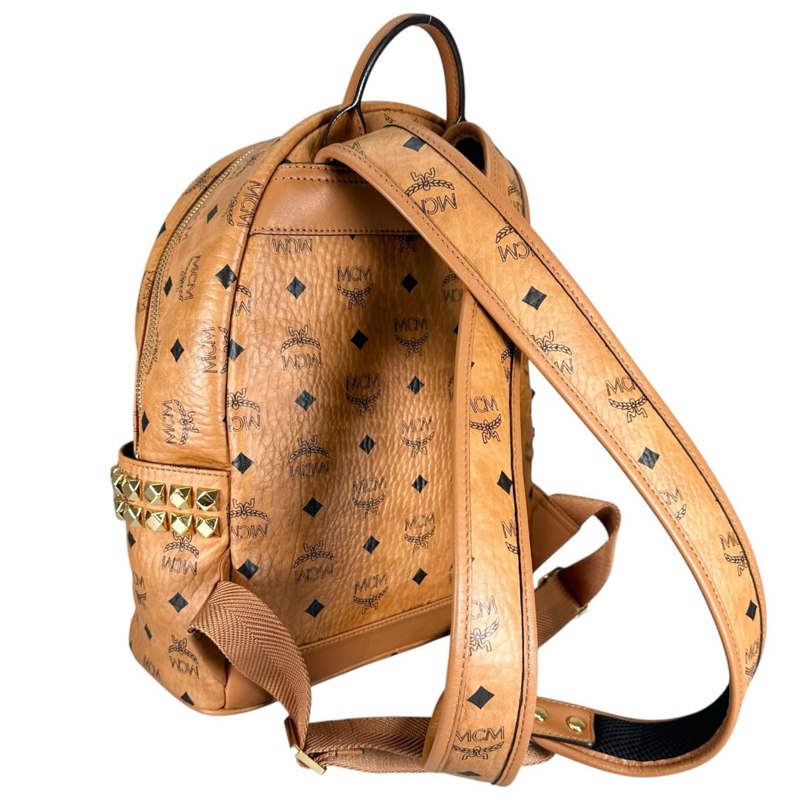 美品 MCM エムシーエム スターク サイドスタッズ ヴィセトス 