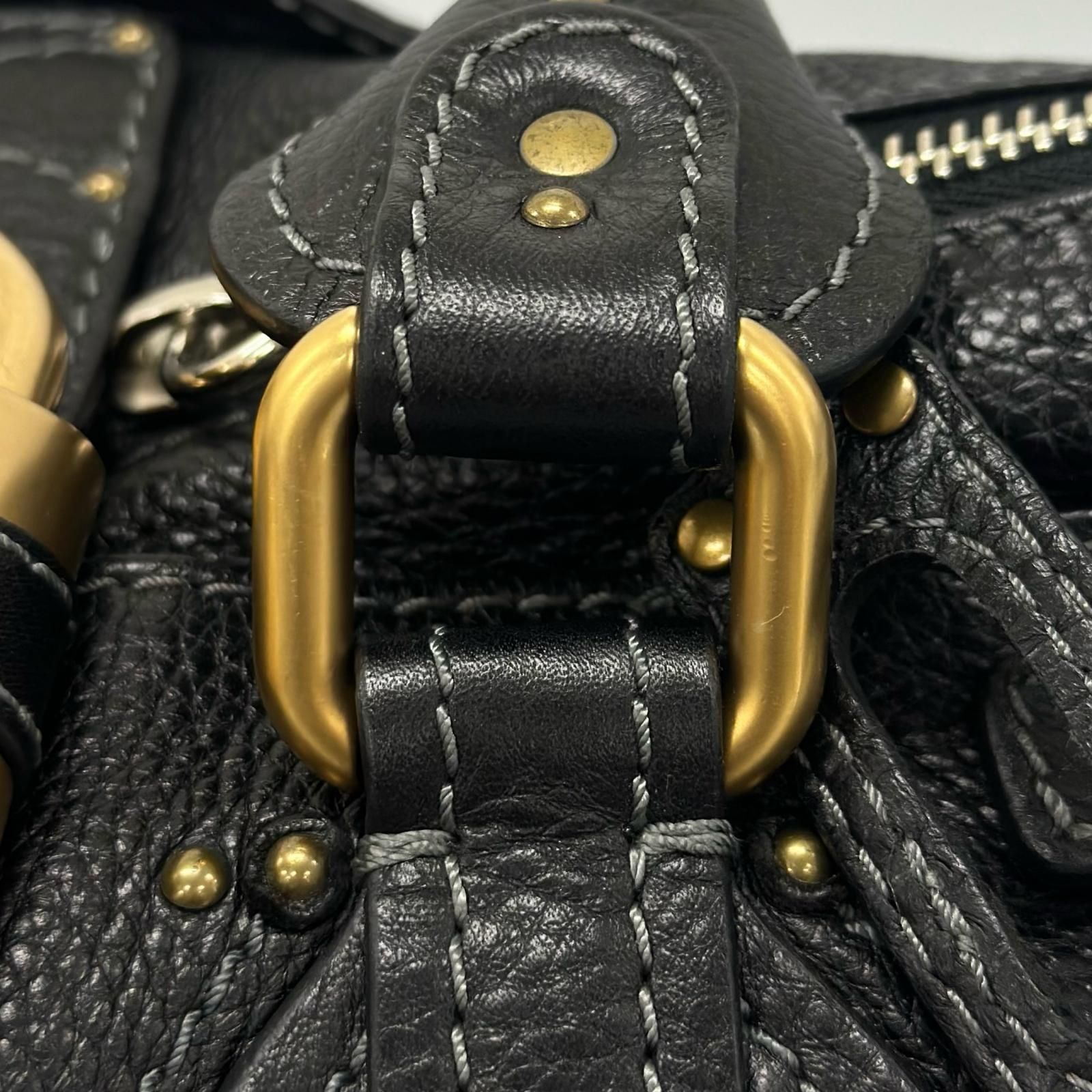 美品 Chloe クロエ パディントン ハンドバッグ レザー ブラック 