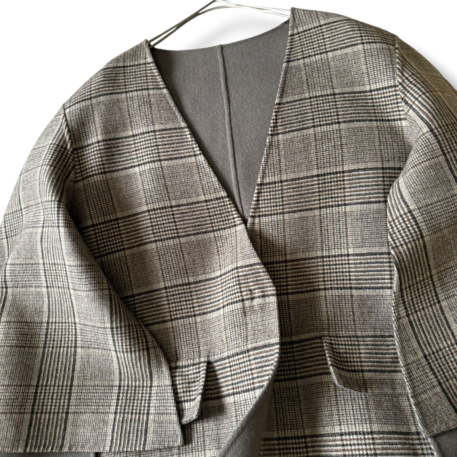美品 22AW Drawer グレンチェック ケヌキリバーシブルコート - メルカリ