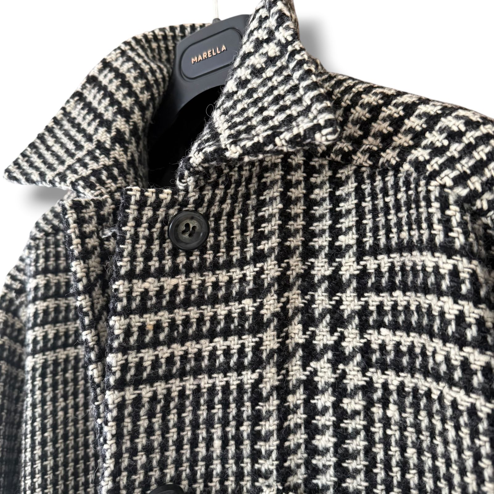 MaxMara グレンチェック柄ゆったりウールコート 40 千鳥格子 マレーラ 