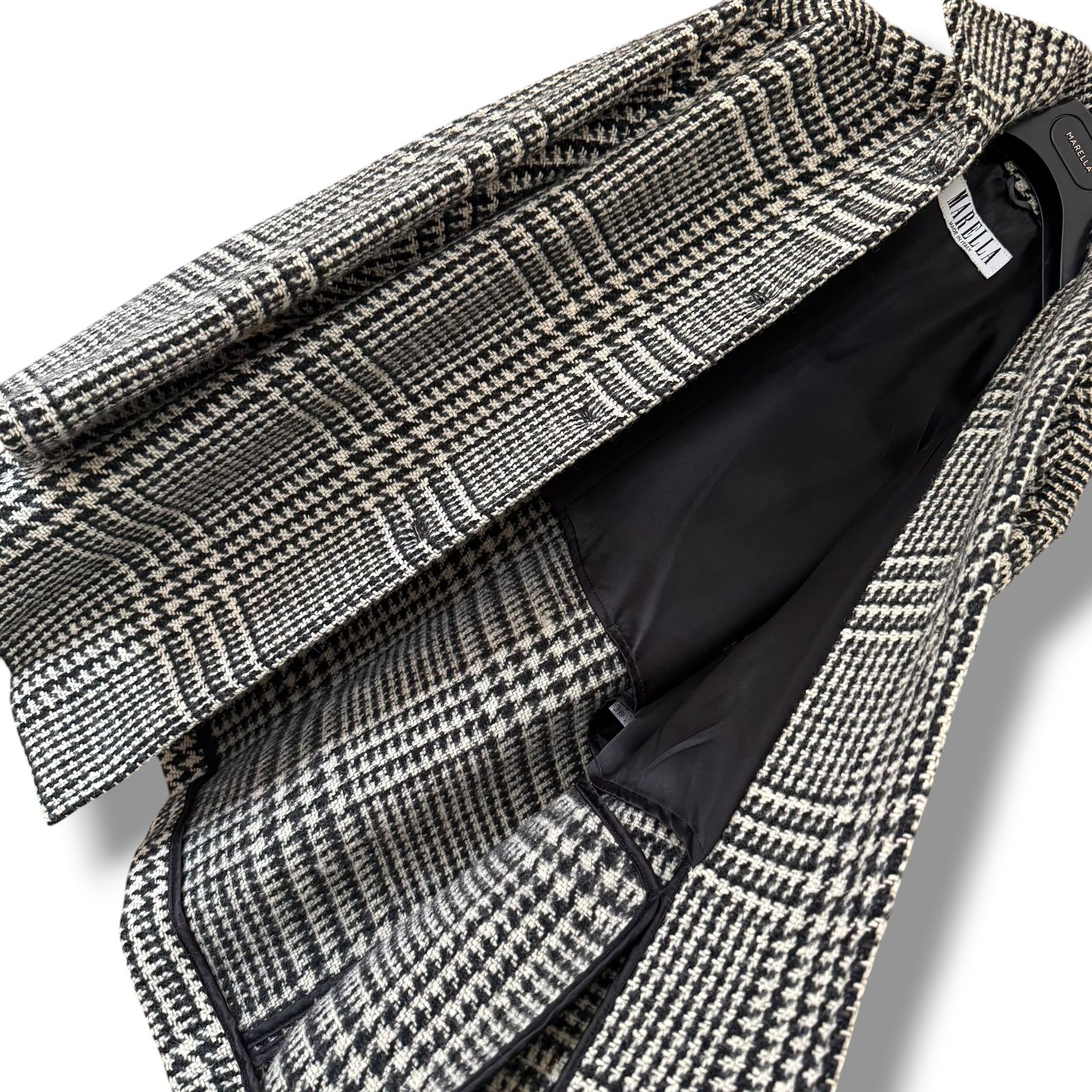 MaxMara グレンチェック柄ゆったりウールコート 40 千鳥格子 マレーラ 