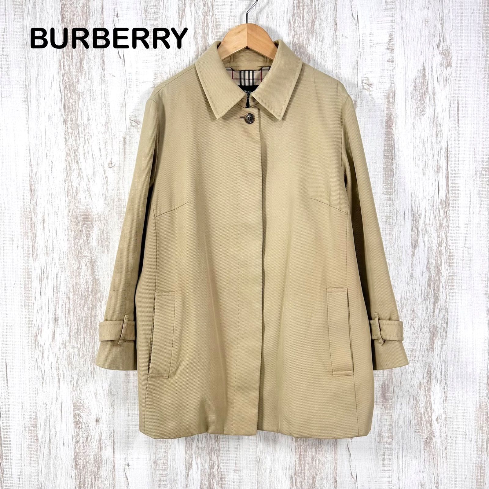 美品 BURBERRY ロンドン ステンカラーコート ノバチェック L ベージュ BURBERRY LONDON バーバリーロンドン ノバチェック ステンカラーコート