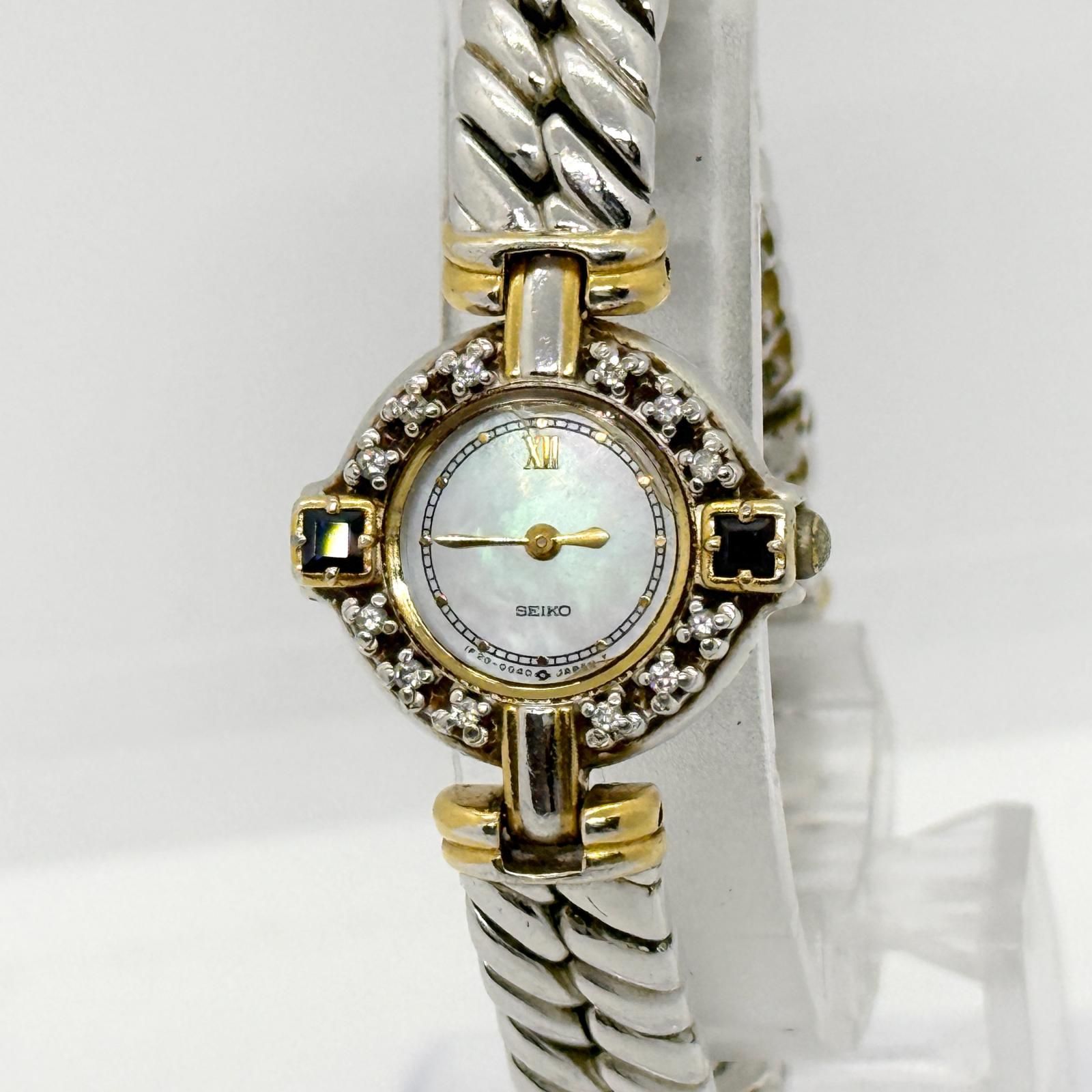 稼動品】SEIKO EXCELINE セイコー 腕時計 QZ ゴールド ラウンド QUARTZ