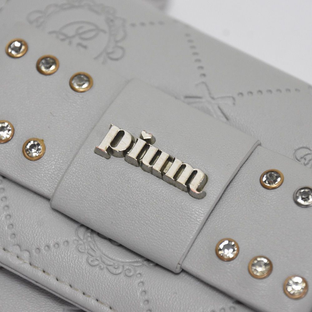 pium ピウム モノグラムウォレット ブルーグレー レディース ミニ