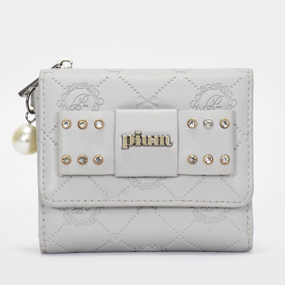 pium ピウム モノグラムウォレット ブルーグレー レディース ミニ