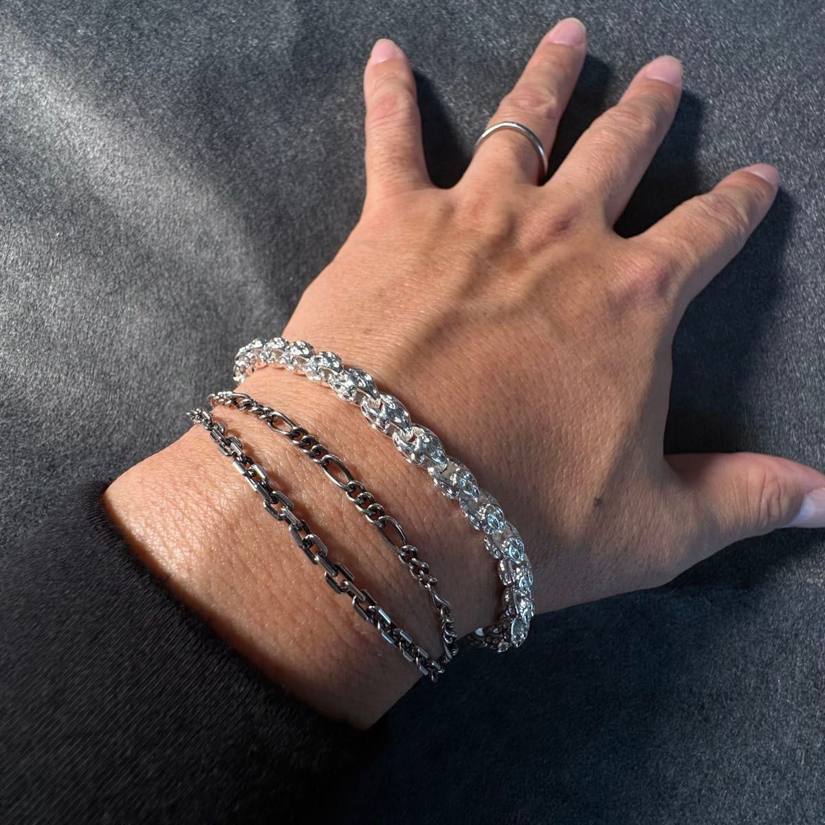 シルバー925 Plated SILVER デザイン チェーン ブレスレット 変形 