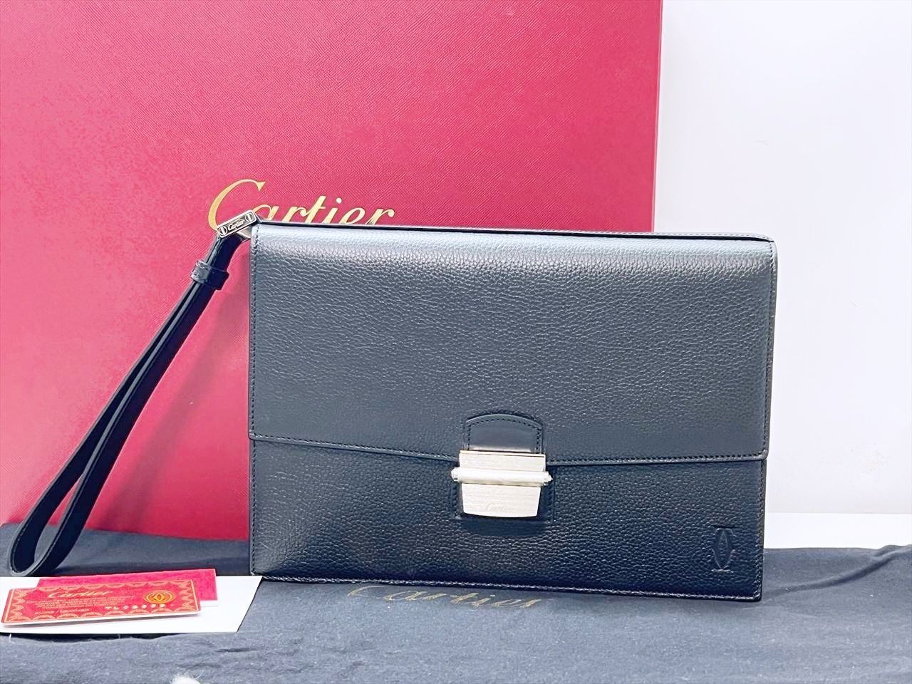 レア 未使用保管 美品 Cartier カルティエ カボション 2Cロゴ クラッチ 