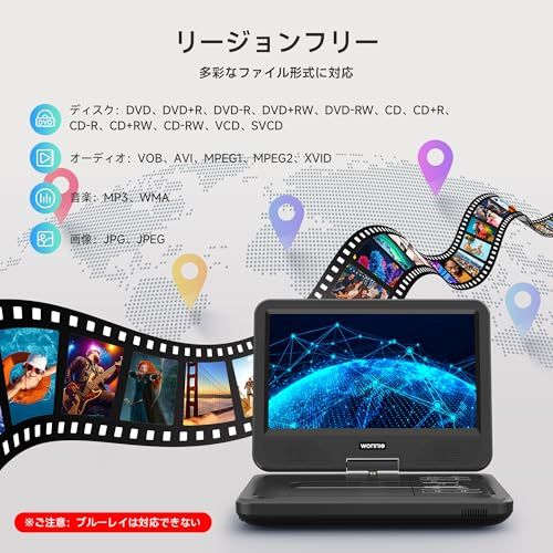 ☆新品☆WONNIE フルセグポータブルdvdプレーヤー 12.5型 地デジ 