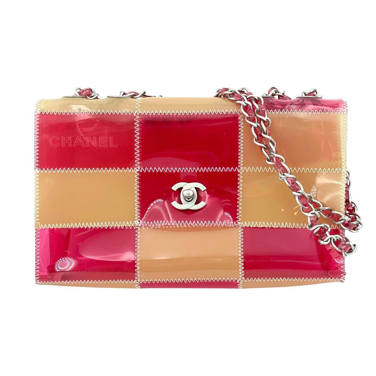 中古】 CHANEL シャネル チョコバー クリア チェーンショルダー 