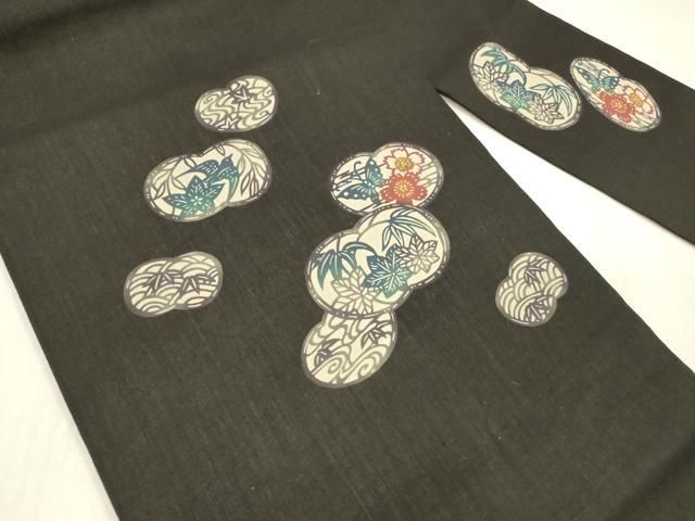平和屋着物●九寸名古屋帯　舞蝶文　黒地　正絹　逸品　未使用　DABD0329op 平和屋着物○九寸名古屋帯 舞蝶文 黒地 正絹 逸品 未使用 DABD0329op