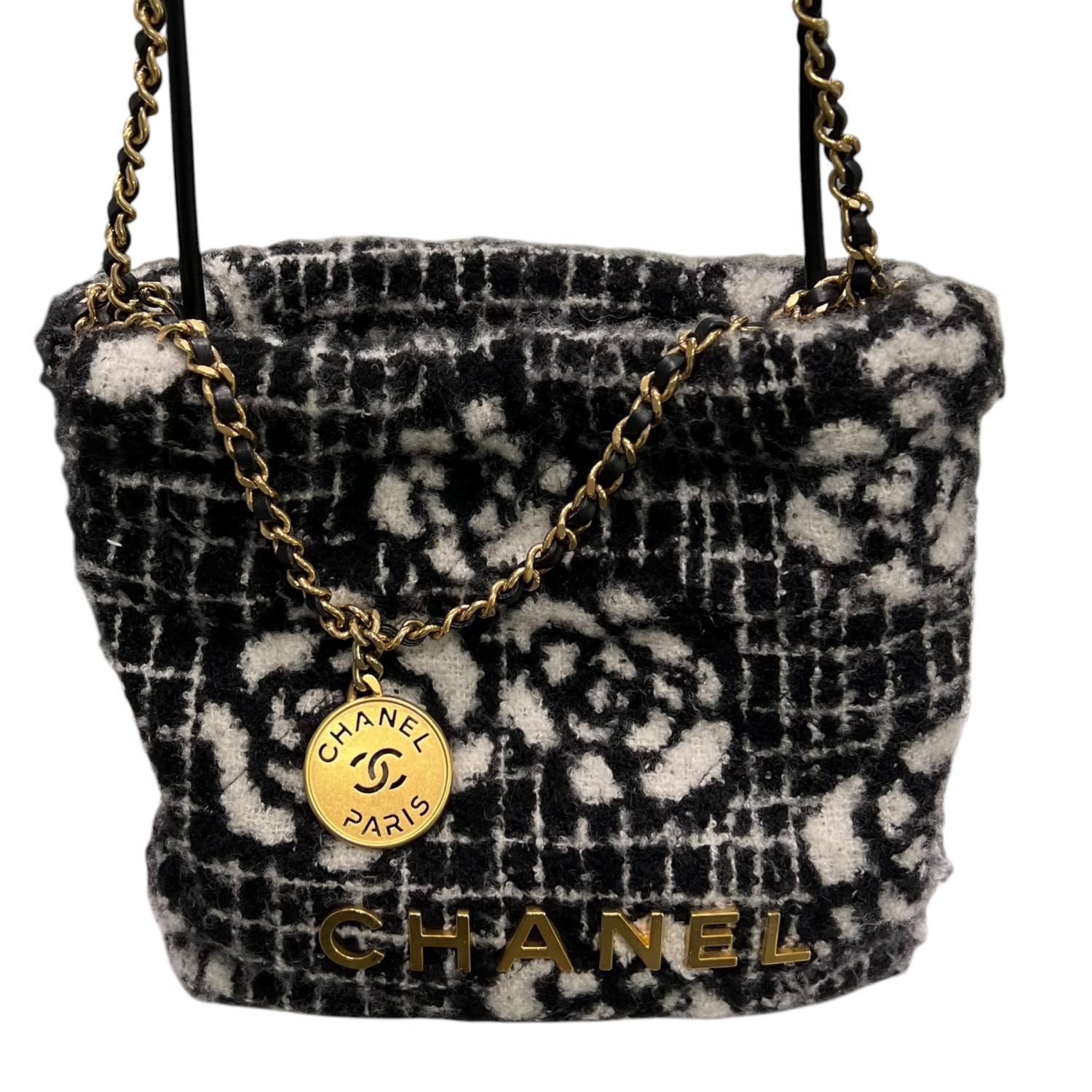【中古】 CHANEL シャネル シャネル22 カメリアツイード2WAY ショルダーバッグ ココマーク ロゴ ゴールド金具 ウール レディース  24015963 SA 中古】 CHANEL シャネル シャネル22 カメリアツイード2WAY ショルダー
