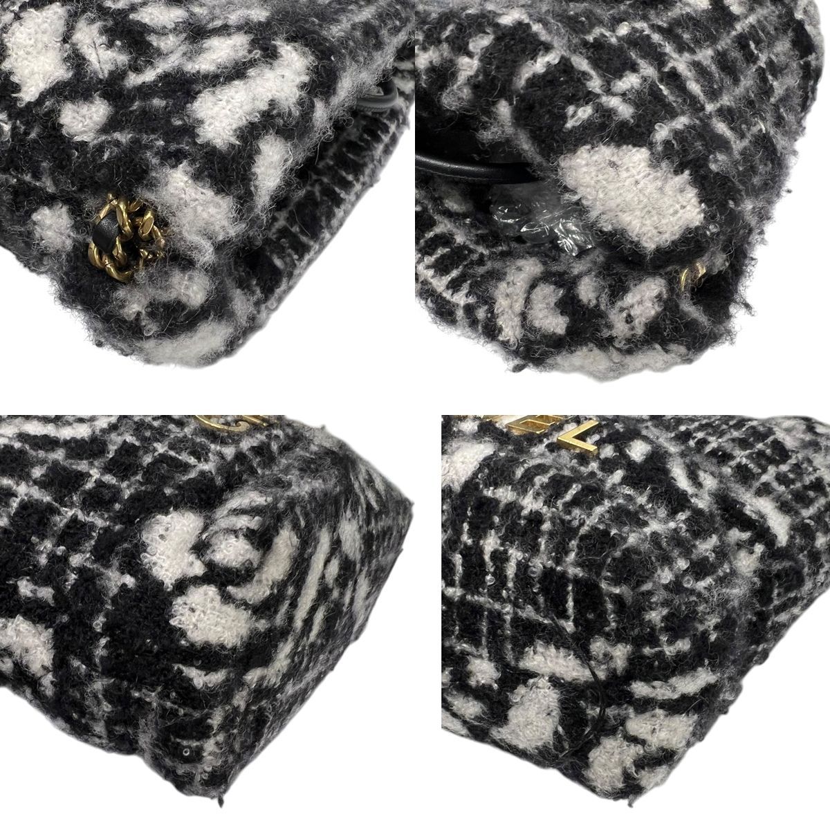 中古】 CHANEL シャネル シャネル22 カメリアツイード2WAY ショルダー