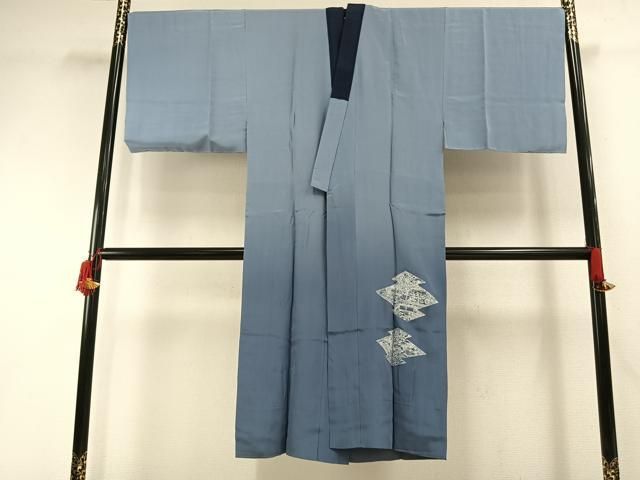 平和屋着物●男性 長襦袢 袷 手描き 鷹 金彩 正絹 逸品 AABH4672fy