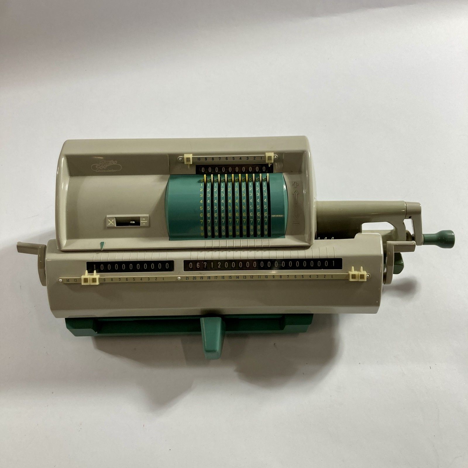 485 ジャンク 昭和レトロ タイガー計算機 アンティーク手回し計算機 