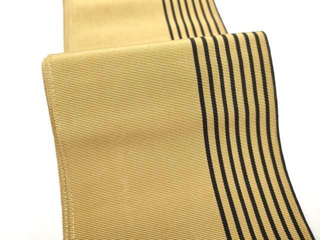 本場筑前博多織 角帯 平和屋着物○男性 正絹 逸品 縞 CABF5399hy