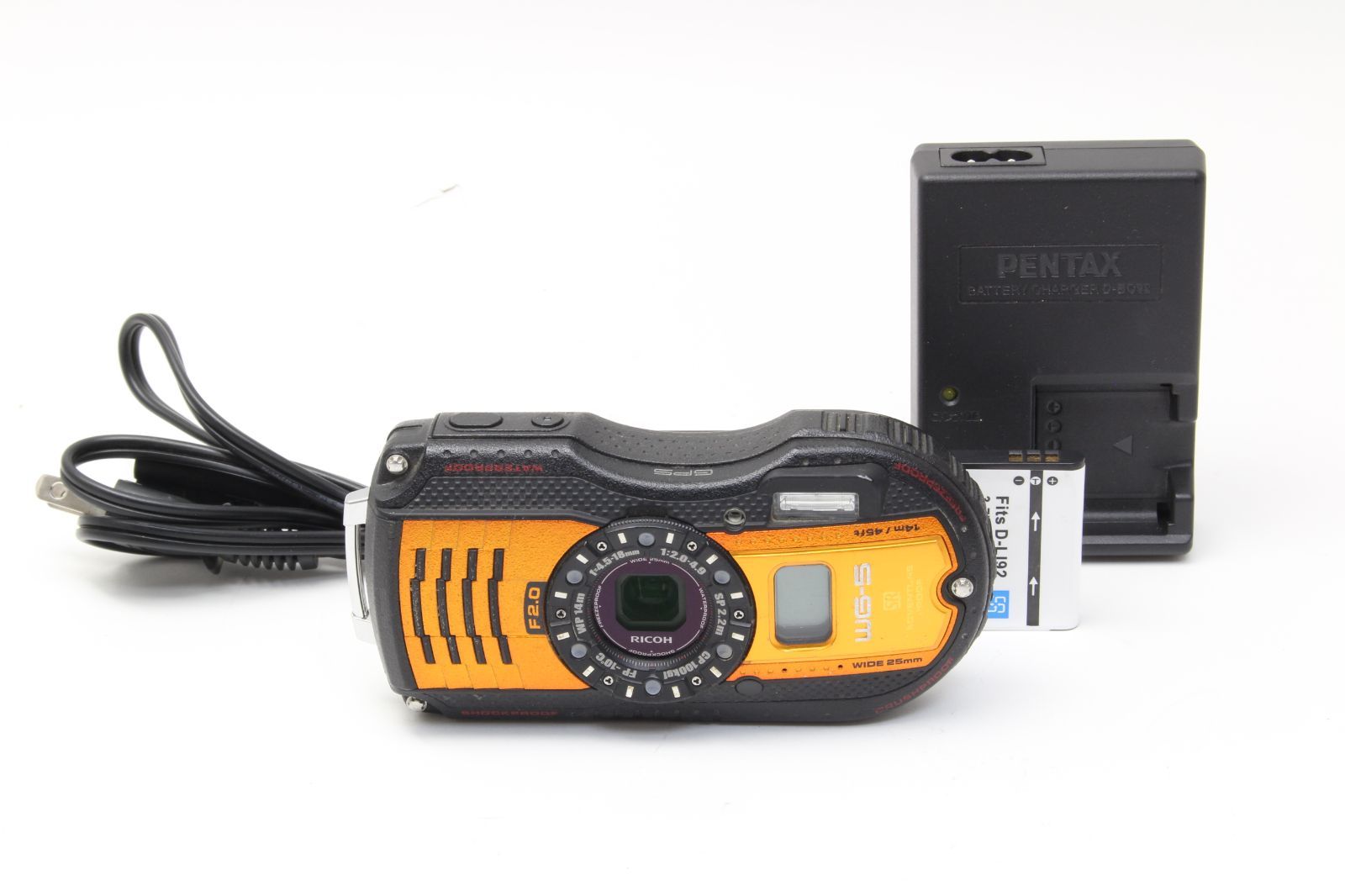 B (並品) RICOH リコー WG-5 オレンジ 防水 初期不良返品無料 4-21 