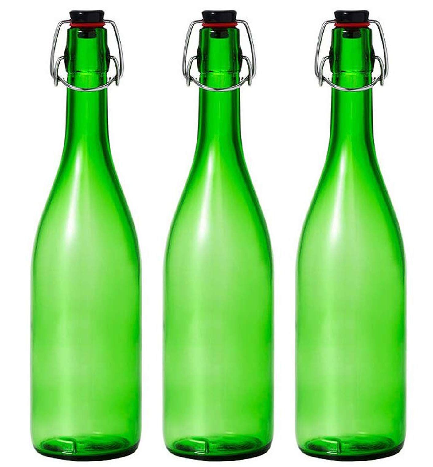 保存瓶 12本　ウォーターボトル スウィングストッパーボトル グリーン ガラス瓶 日本製 3本セット グリーン 720ml MC-408 スウィングストッパーボトル