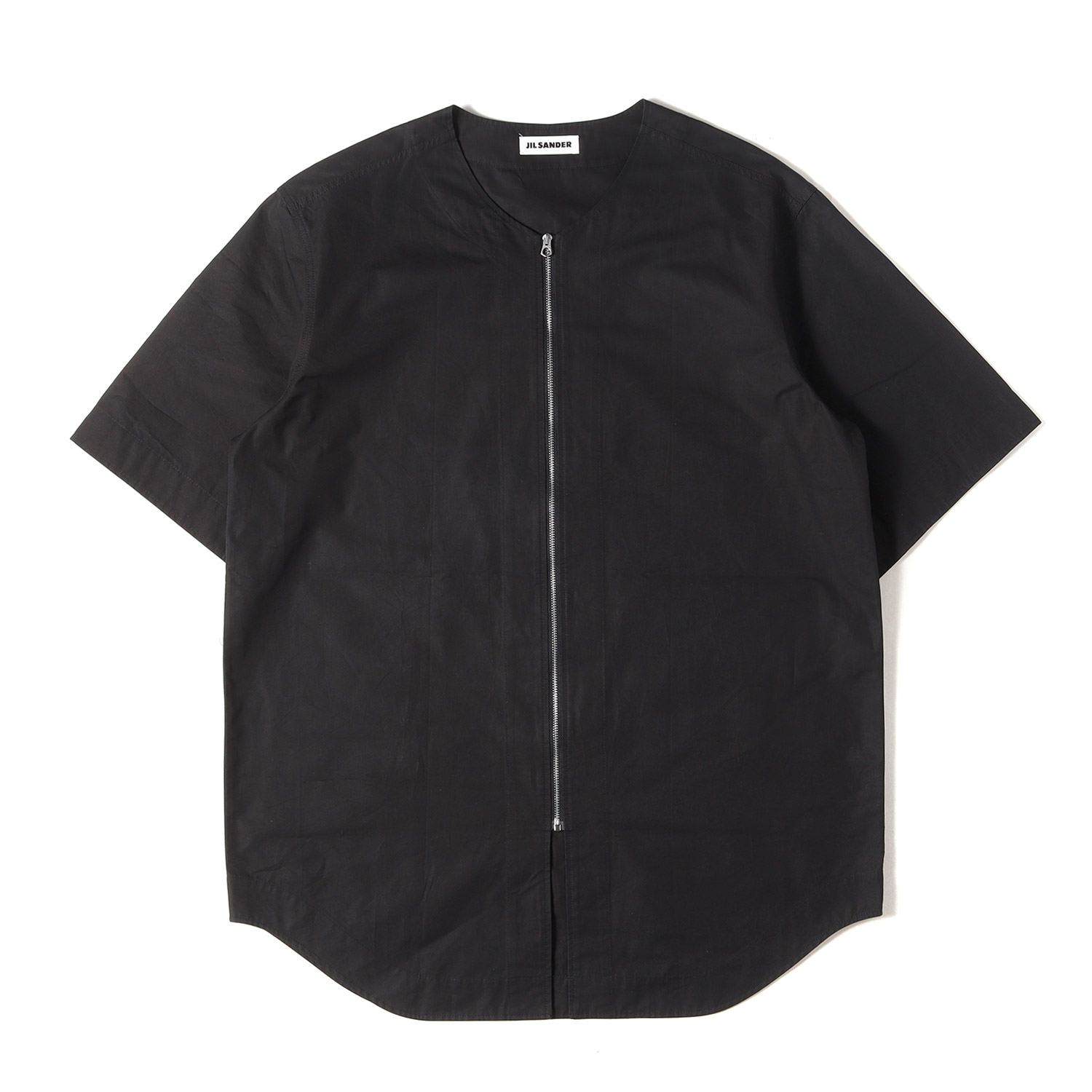 JIL SANDER / ジルサンダー コットン ノーカラー ジップアップ 半袖 