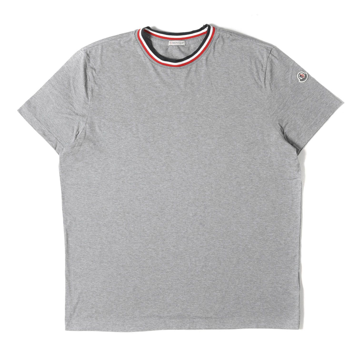 MONCLER モンクレール Tシャツ グレー サイズ:XXL | トリコロールリブ 