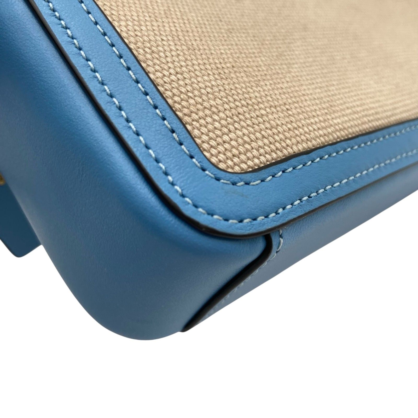 コーチ COACH タビーショルダーバッグ26 ベージュ/ブルー キャンバス