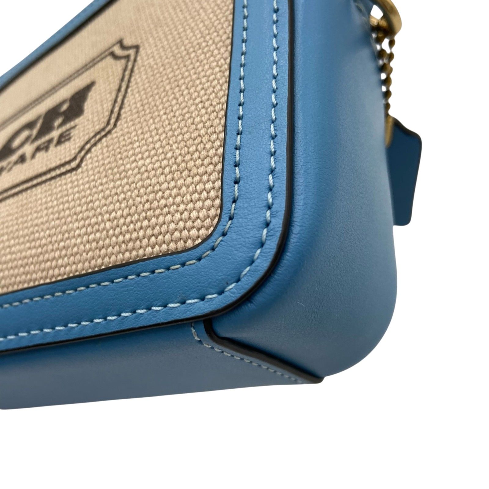コーチ COACH タビーショルダーバッグ26 ベージュ/ブルー キャンバス/レザー レディース ショルダーバッグ コーチ COACH タビーショルダーバッグ26 ベージュ/ブルー キャンバス