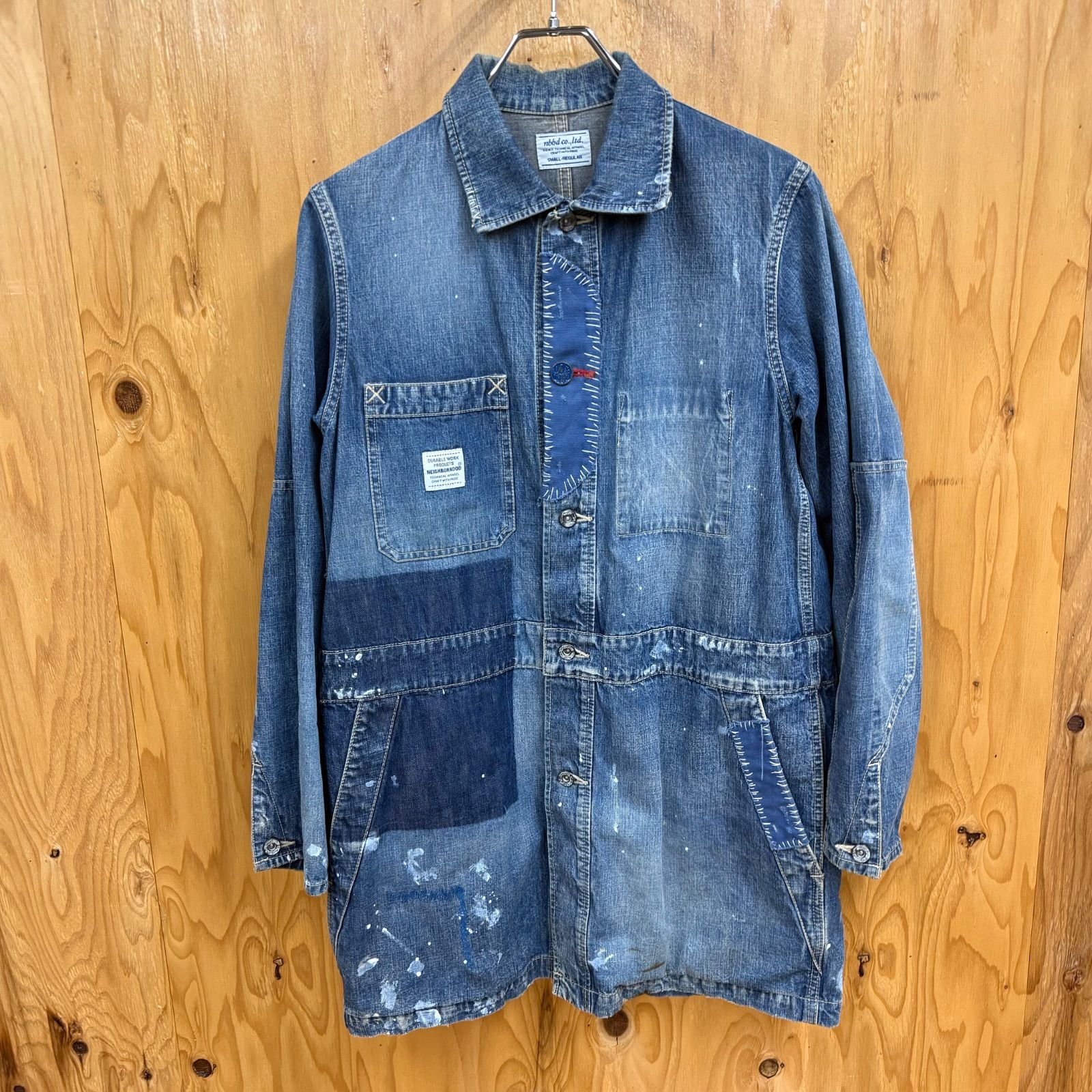 NEIGHBORHOOD デニムカバーオール Lサイズ 店舗販売併用】NEIGHBORHOOD デニム カバーオール ジャケット ペイント