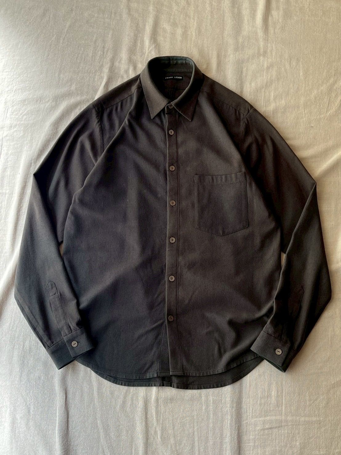 FRANK LEDER シルク シャツ / XS グレー 加工 製品染め ドイツ製 T6