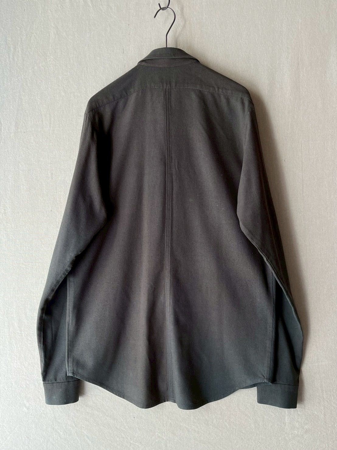 FRANK LEDER シルク シャツ / XS グレー 加工 製品染め ドイツ製 T6