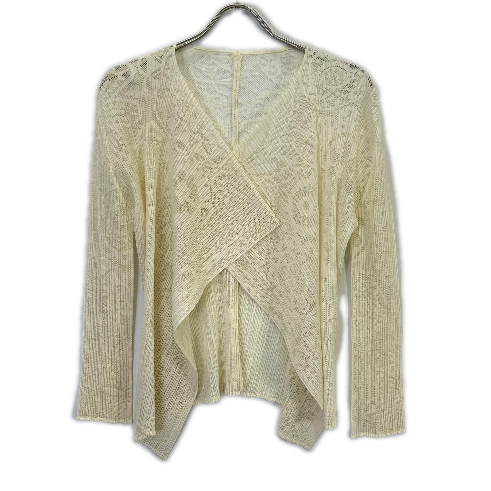 プリーツプリーズ ｱｲﾎﾞﾘｰ PP31-J0655 ﾚｰｽﾒｯｼｭﾌﾟﾘｰﾂｶｰﾃﾞｨｶﾞﾝ 3 PLEATS PLEASE プリーツプリーズ ｱｲﾎﾞﾘｰ PP31-J0655 ﾚｰｽﾒｯｼｭﾌﾟﾘｰﾂ