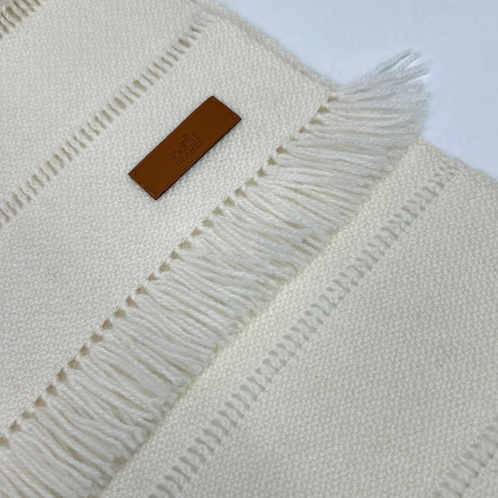 HERMES エルメス ｶｼﾐﾔ100% ﾎﾞｰﾀﾞｰ ﾌﾘﾝｼﾞ ﾏﾌﾗｰ - メルカリ