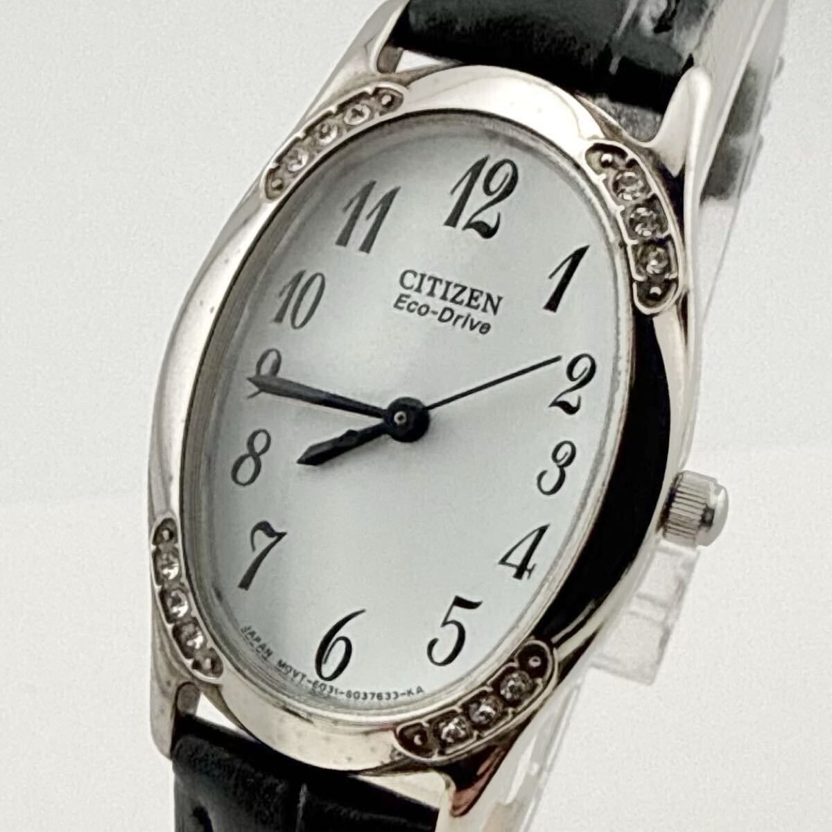 CITIZEN シチズン Eco-Drive ホワイト文字盤 E031-S022495 腕時計 稼働 