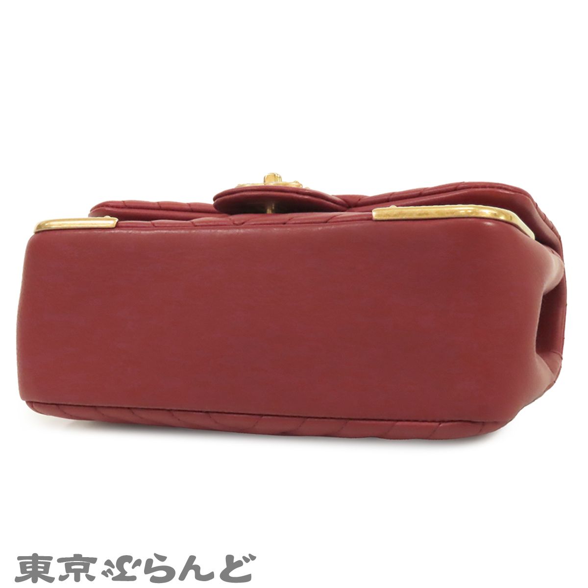 シャネル CHANEL チェーンバッグ ボルドー ゴールド金具 レザー 