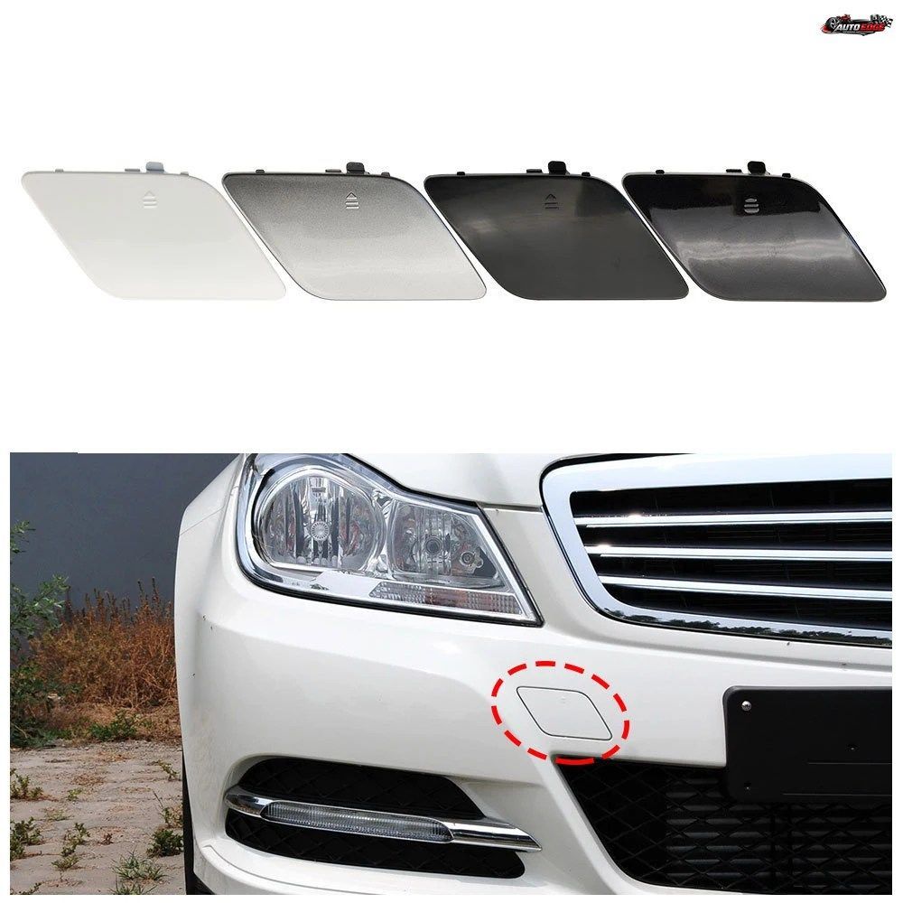 □ベンツ W140 500SE フロントバンパー 牽引フックカバー 右中古 