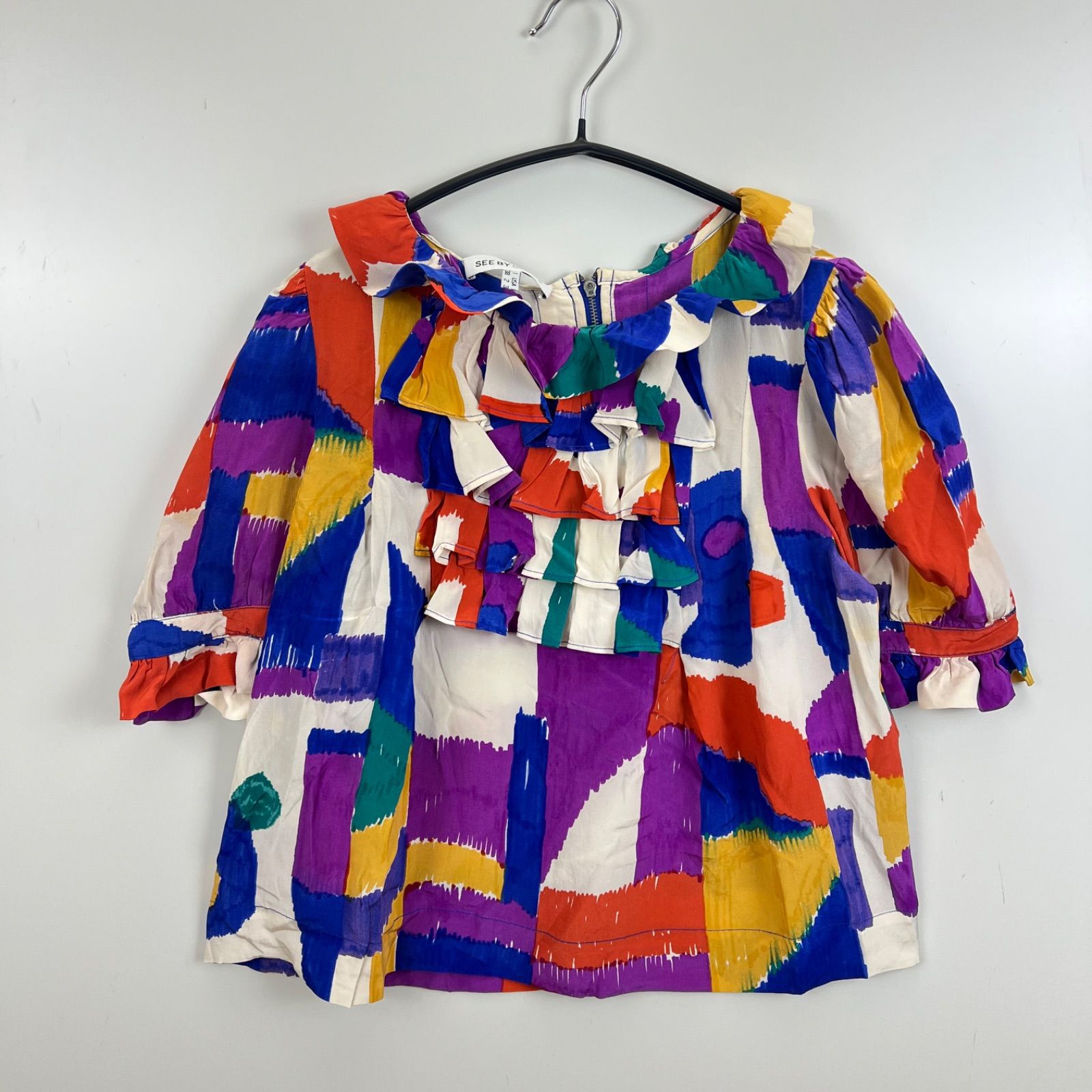 フリルシャツ 00s archive y2k SEE BY CHLOE 00s y2k archive SILK 100 