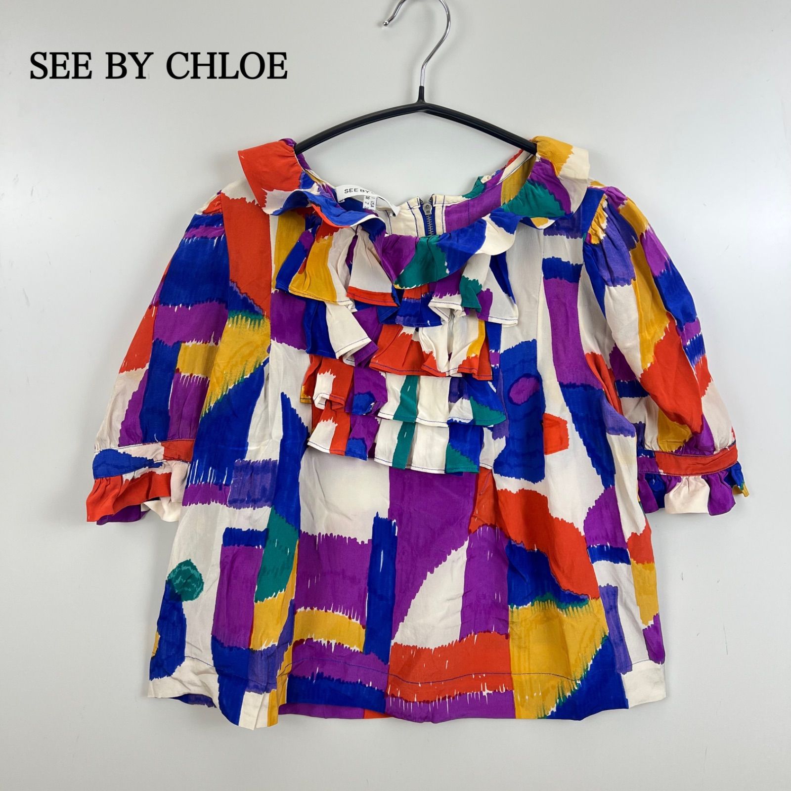 SEE BY CHLOE 00s y2k archive SILK 100% crazy tops 38 