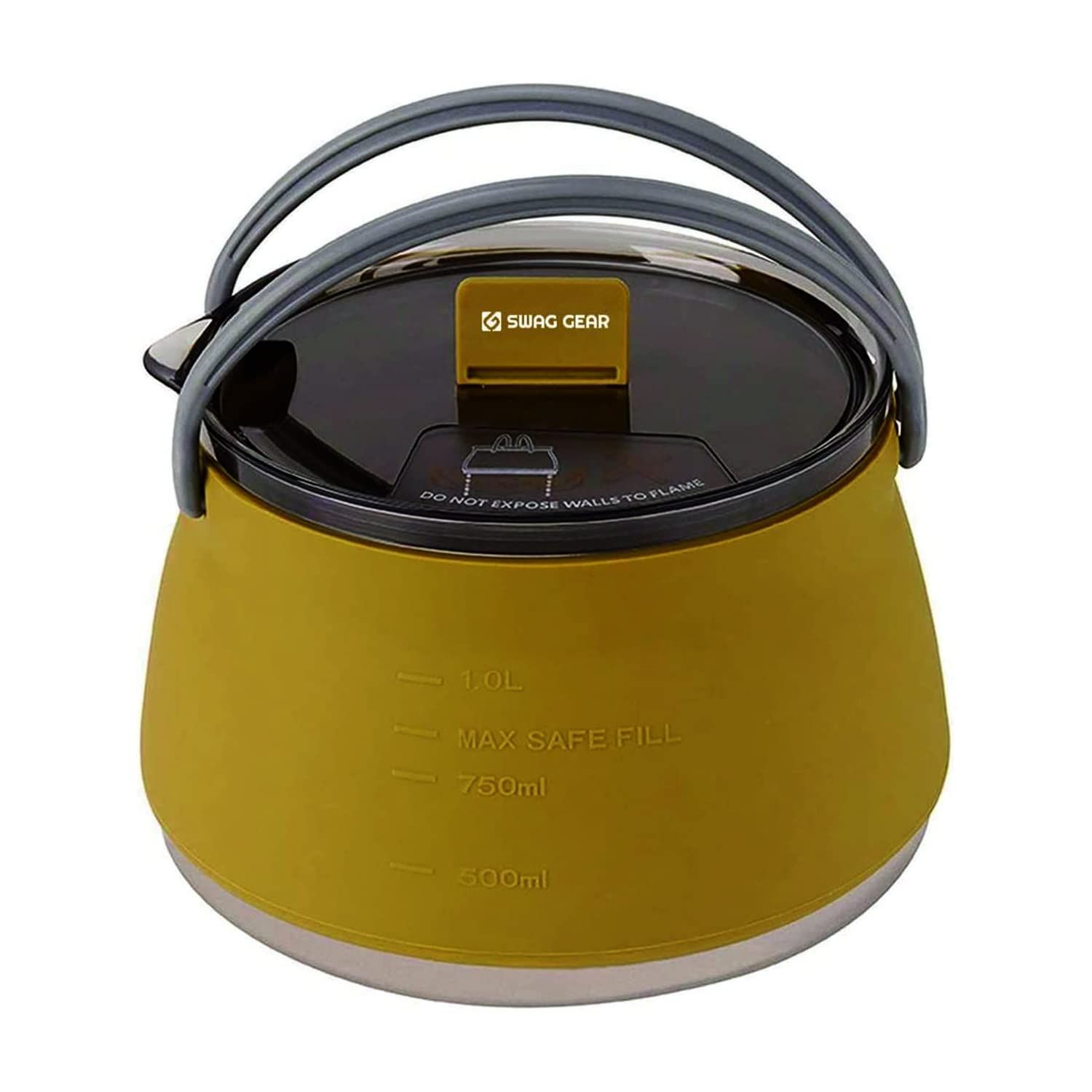 SWAG GEAR キャンプ ケトル やかん アウトドア 調理器具 折りたたみ ポータブル多機能 シリコン コーヒーポット 洗いやすい 超軽量 ハイキング 旅行 釣り 登山 家庭用 1L