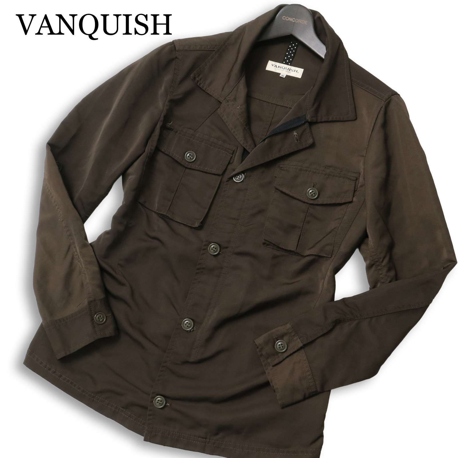 VANQUISH ヴァンキッシュ 通年☆ ナイロン スリム ジップ ミリタリー 