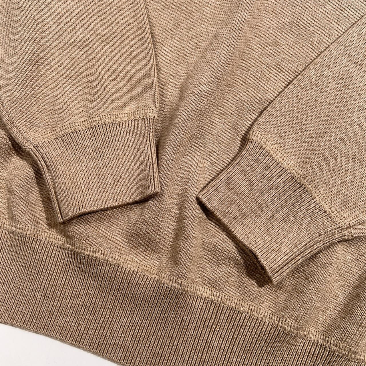 PAPAS パパス ワンポイント刺繍 コットンニット セーター サイズ L /ベージュ/トレーナー/メンズ/日本製 PAPAS パパス ワンポイント刺繍 コットンニット セーター サイズ L