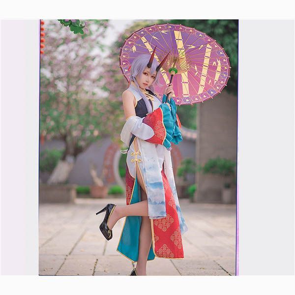 FGO 巴御前 英霊旅装 コスプレ Uwowo Mサイズ チャイナドレス 角付