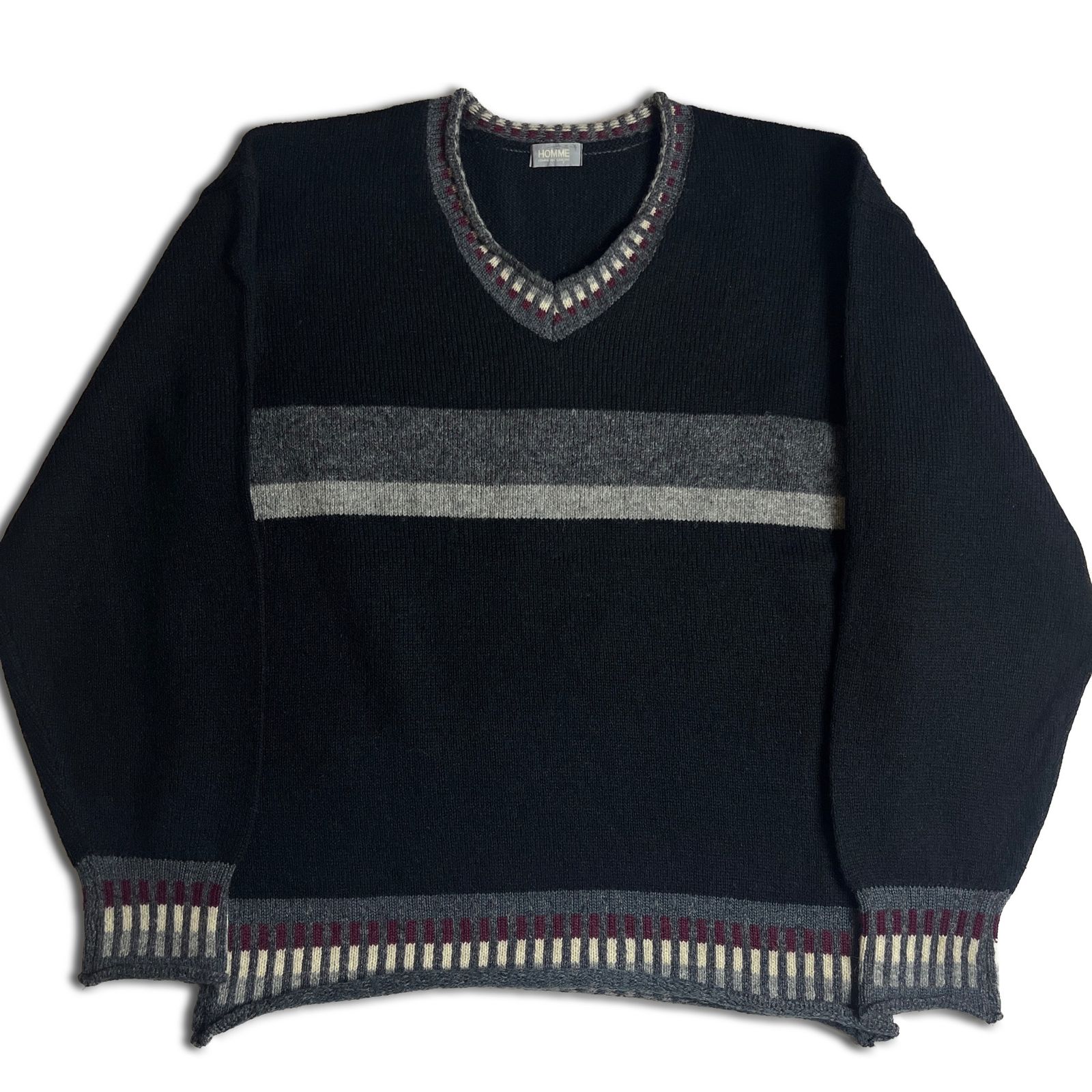 80s】COMME des GARCONS HOMME アーカイブ ビンテージ ブラック ウール 