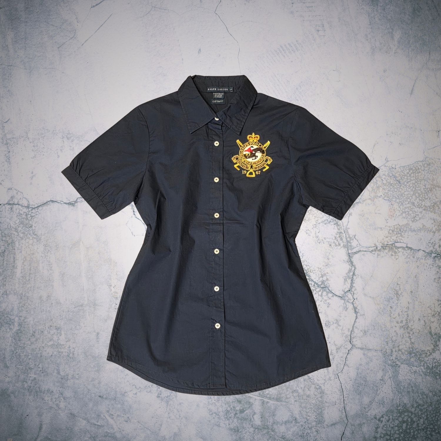 RALPH ネイビー POLO ラルフローレン LAUREN 半袖シャツ L ポロ 半袖 