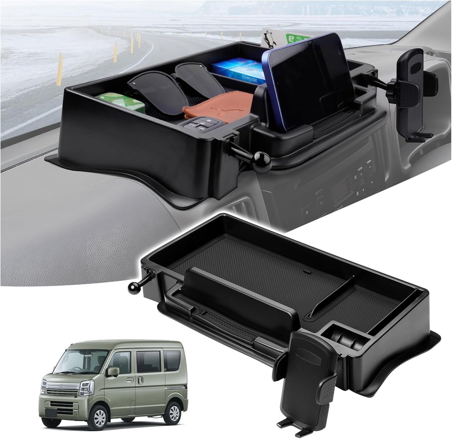 エブリィワゴン ダッシュボードトレイ 車内収納ボックス 3Dトレイ