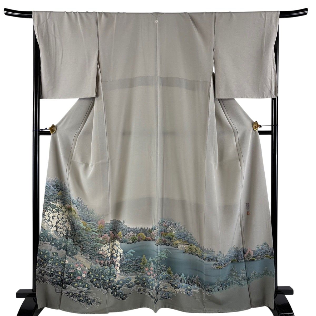振袖 秀品 身丈166cm 裄丈70cm 正絹 【中古】 振袖 身丈166cm 裄丈70cm L 袷 草花 金彩 茜色 正絹 秀品｜中古・古着