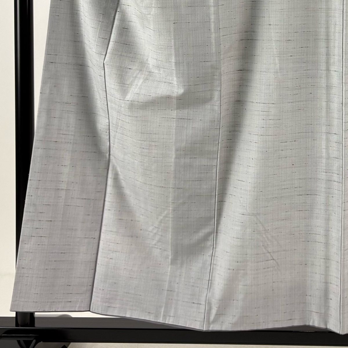 紬 身丈159cm 裄丈63cm S 袷 縞 麻の葉 焦茶色 正絹 秀品 【中古】 -