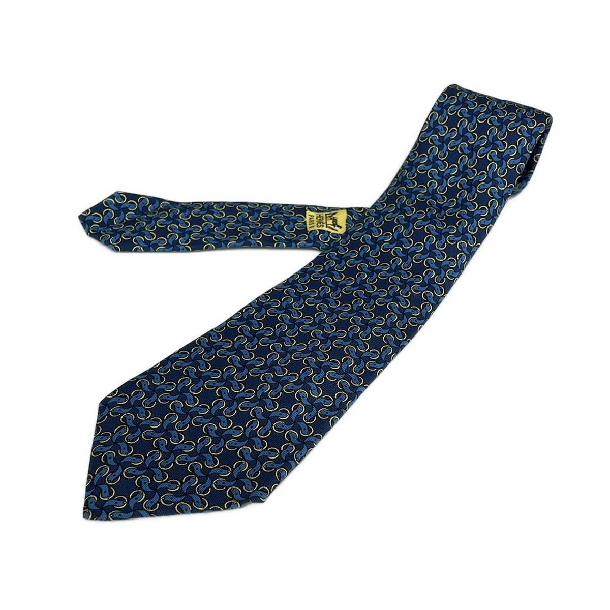 HERMES(エルメス) ネクタイ メンズ美品 ダークネイビー×ブルー 