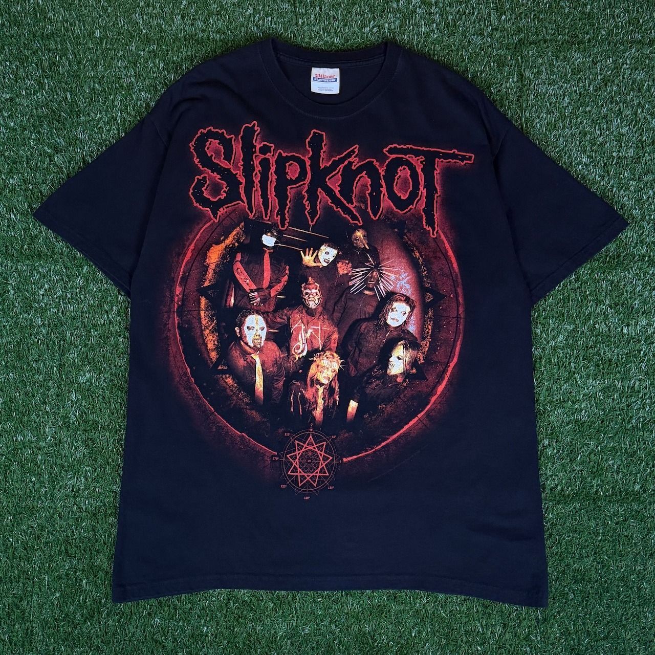 Y2k slipknoT Hanes Tシャツ バンドT ロックT メンズL アメカジ 古着 