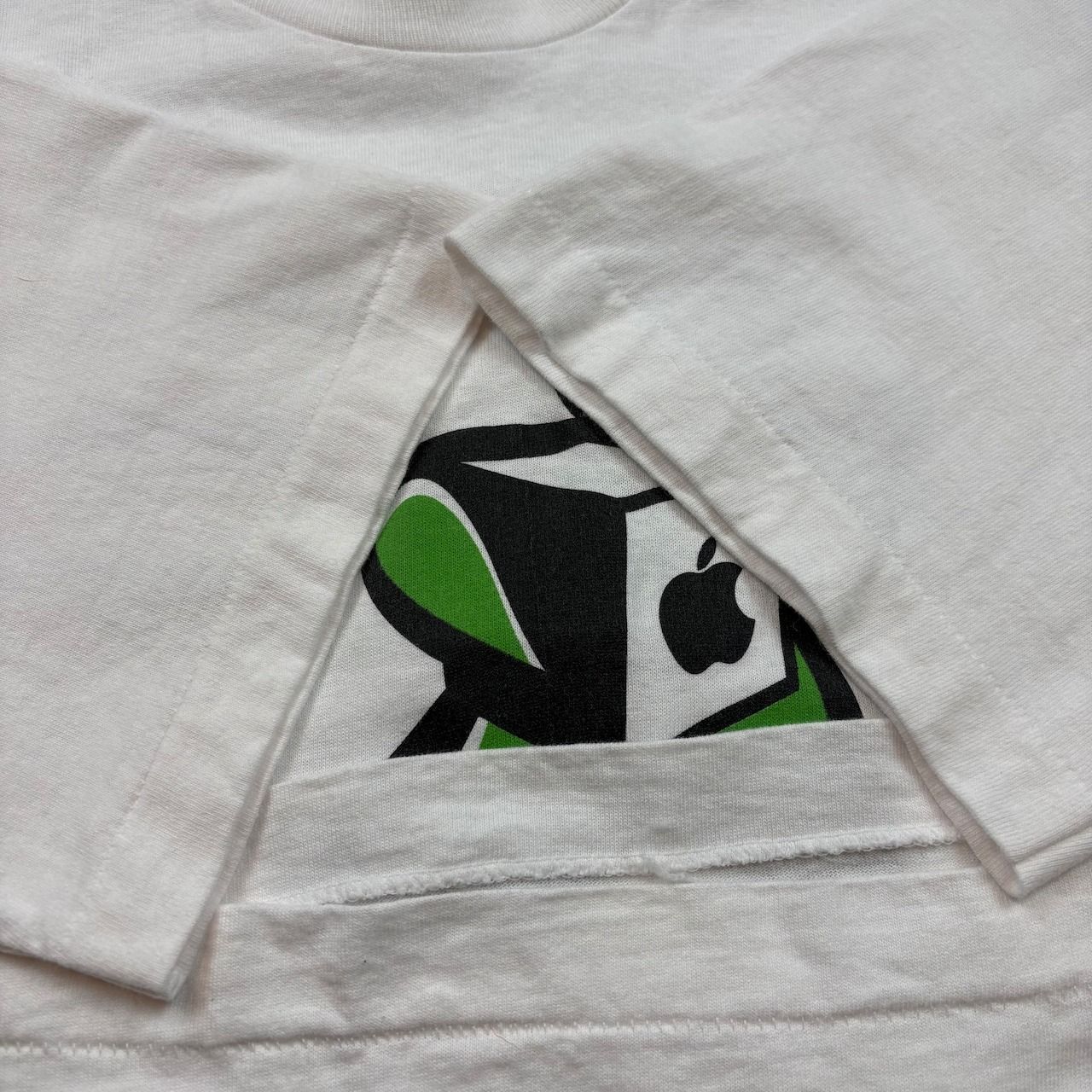 90s USA製 FRUIT OF THE LOOM Apple 企業 プロモーション プリント 
