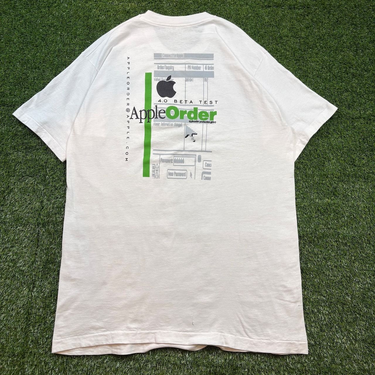 90s USA製 FRUIT OF THE LOOM Apple 企業 プロモーション プリント 